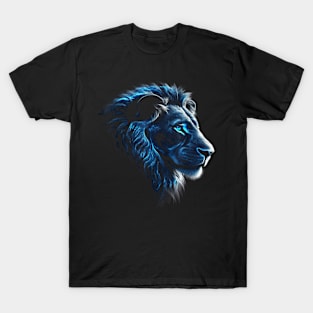 Lion Artwork, Blue Eyes, Animal Motif, Art Lion T-Shirt